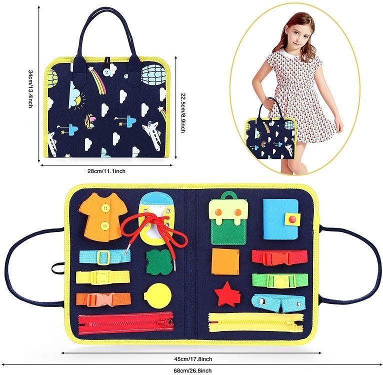 New Busy Book Children's Busy Board Dressing And Buttoning Learning Baby Early Education Preschool Sensory Learning Toy - Zambeel