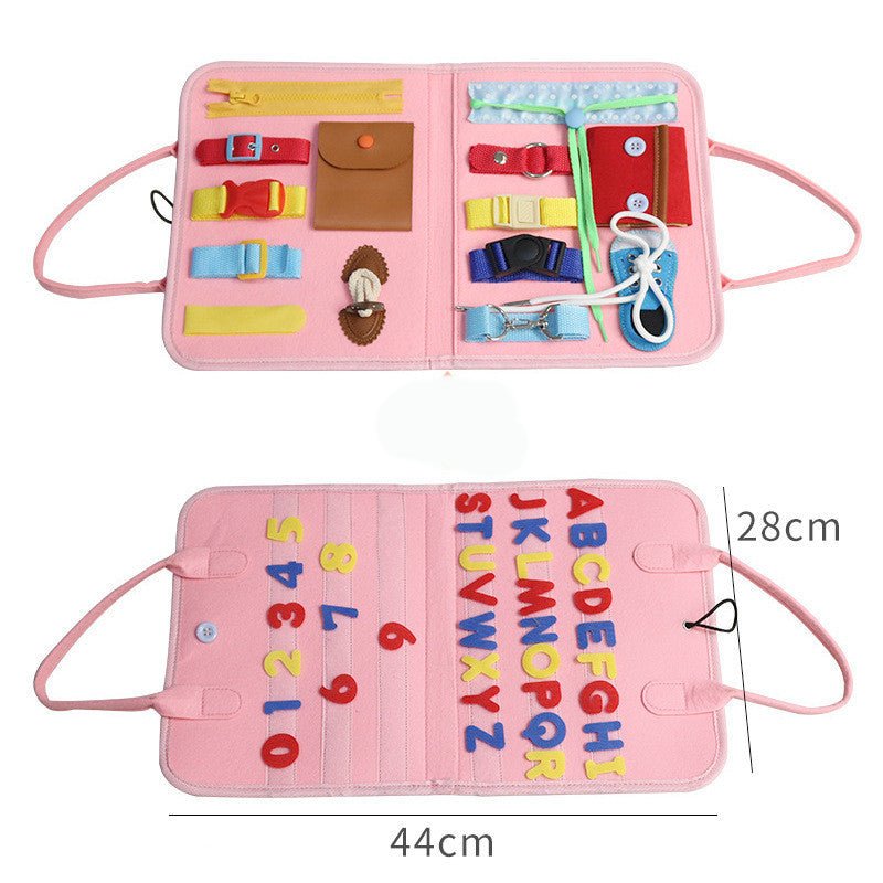 New Busy Book Children's Busy Board Dressing And Buttoning Learning Baby Early Education Preschool Sensory Learning Toy - Zambeel