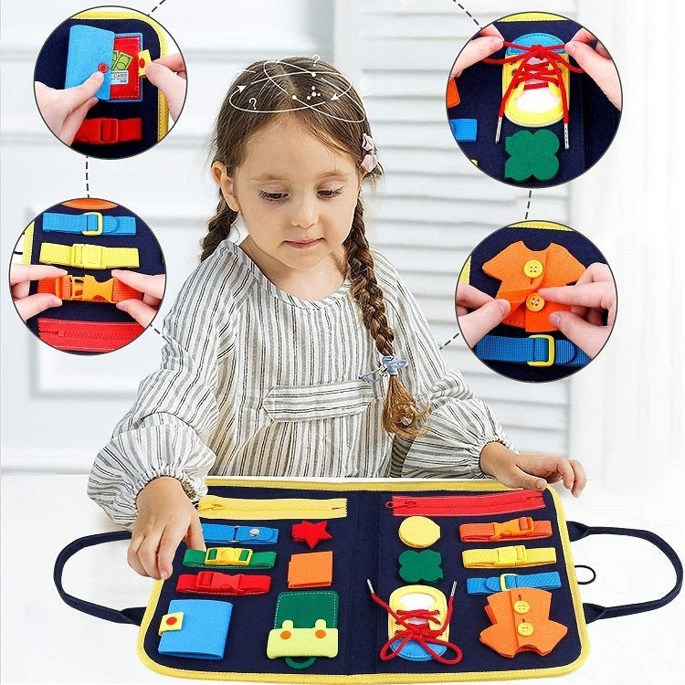 New Busy Book Children's Busy Board Dressing And Buttoning Learning Baby Early Education Preschool Sensory Learning Toy - Zambeel