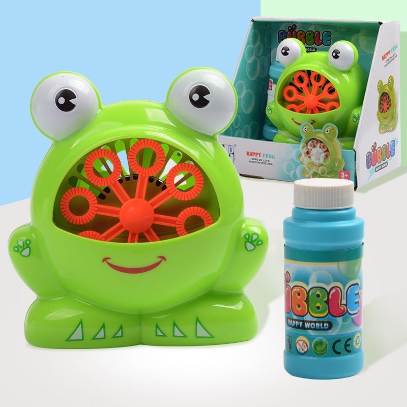 New Cute Cartoon Animals Shape Creative Frog Automatic Bubble Machine Gun - Zambeel