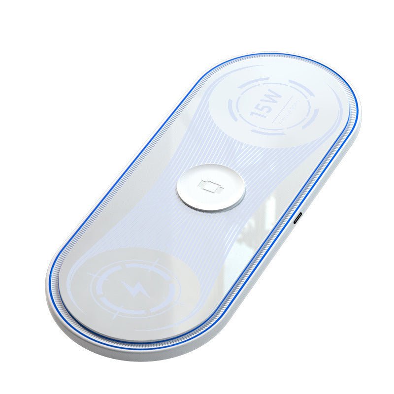 New Flat 3 - in - 1 Wireless Charger 15W Ambient Light - Zambeel