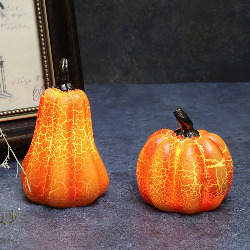New Halloween Pumpkin Lantern Simulation Pumpkin LED Candle Lamp Resin Luminous Pumpkin - Zambeel