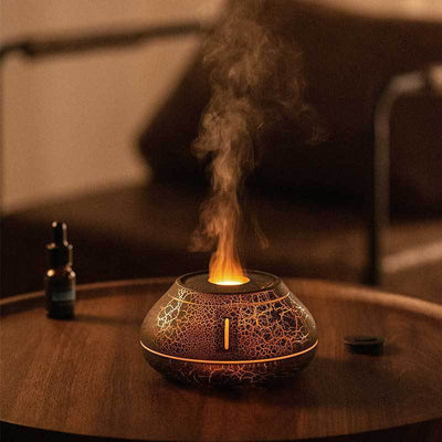 New Humidifier Colorful Simulation Flame Aroma Diffuser Desktop Creativity Humidifier For Home Room - Zambeel