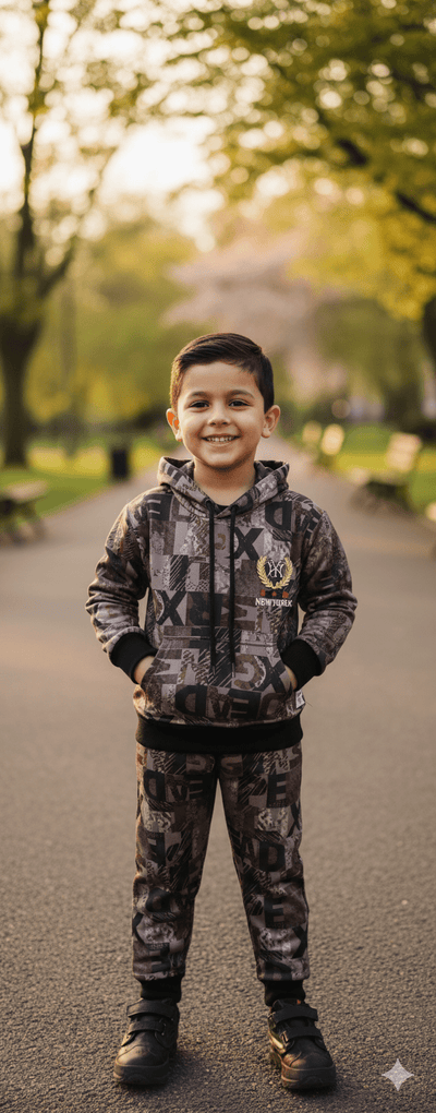New York Kids Graphic Hoodie & Trouser Set - Zambeel