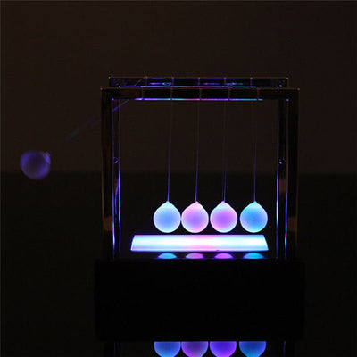 Newtons Cradle LED Light Up Kinetic Energy Home Office Science Toys Home Decor - Zambeel