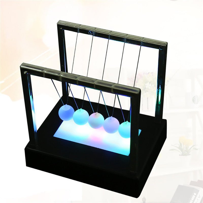 Newtons Cradle LED Light Up Kinetic Energy Home Office Science Toys Home Decor - Zambeel