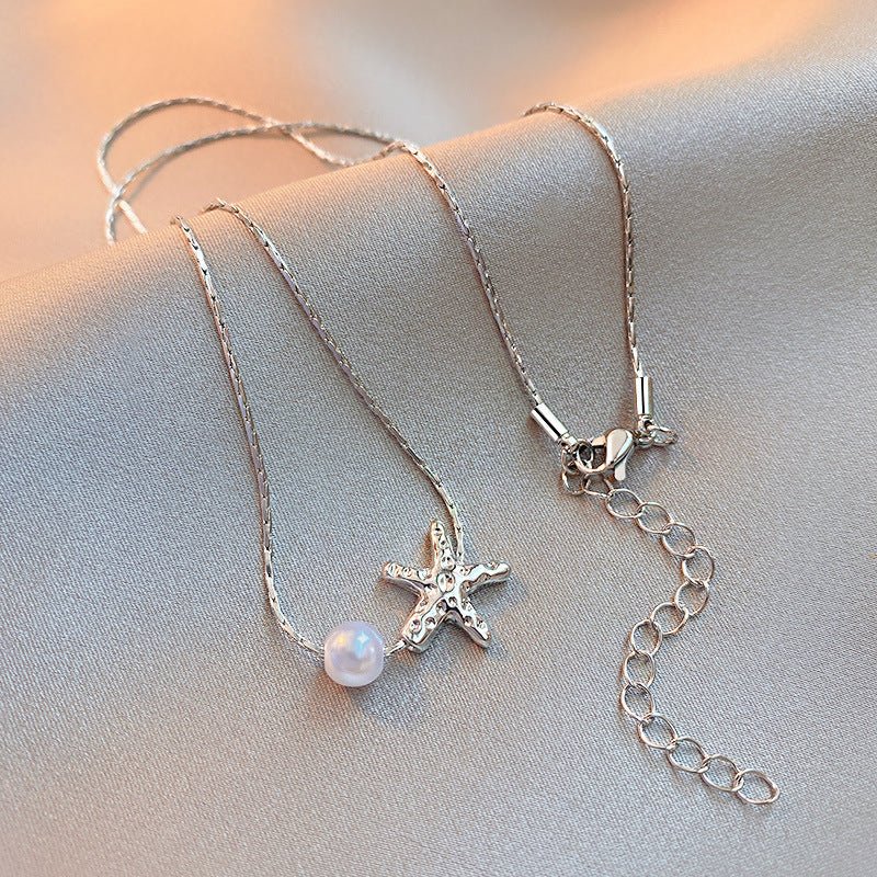 Niche Starfish Pearl Necklace For Women Simple - Zambeel