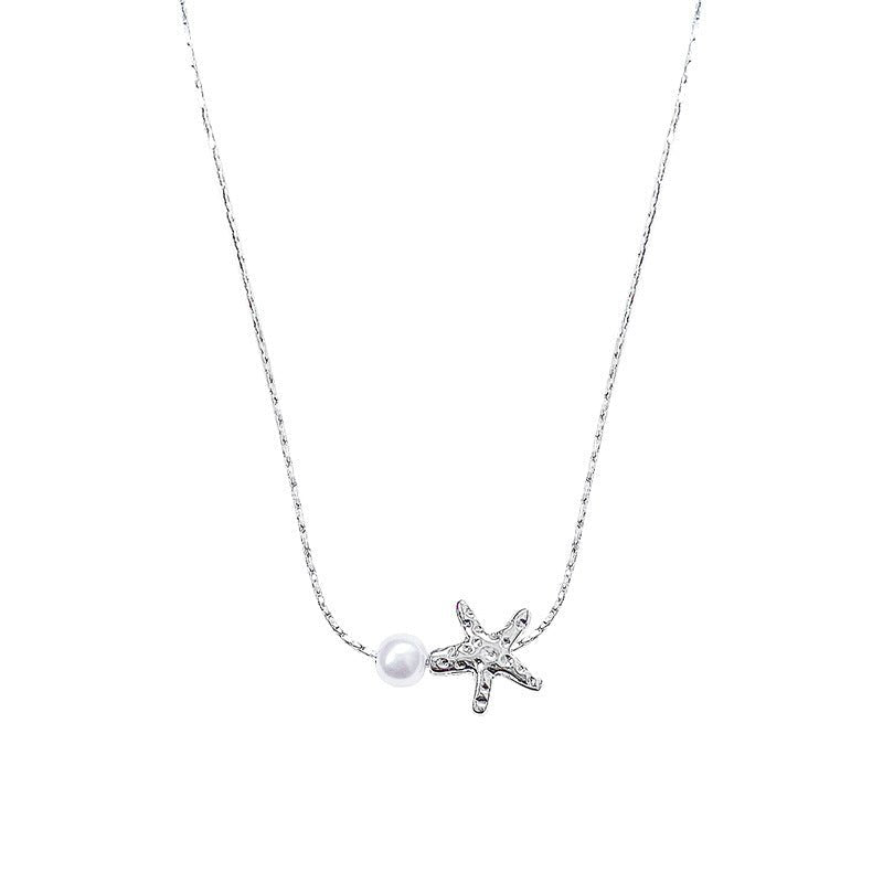 Niche Starfish Pearl Necklace For Women Simple - Zambeel