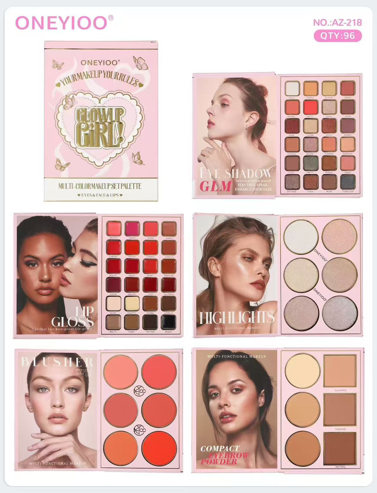 ONEYIOO - 5 - in - 1 Multi - Color Makeup Palette - Zambeel