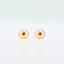 Open Daisy with Red Epoxy Gold Earring | Stainless Steel | 18K Gold Plated - Zambeel