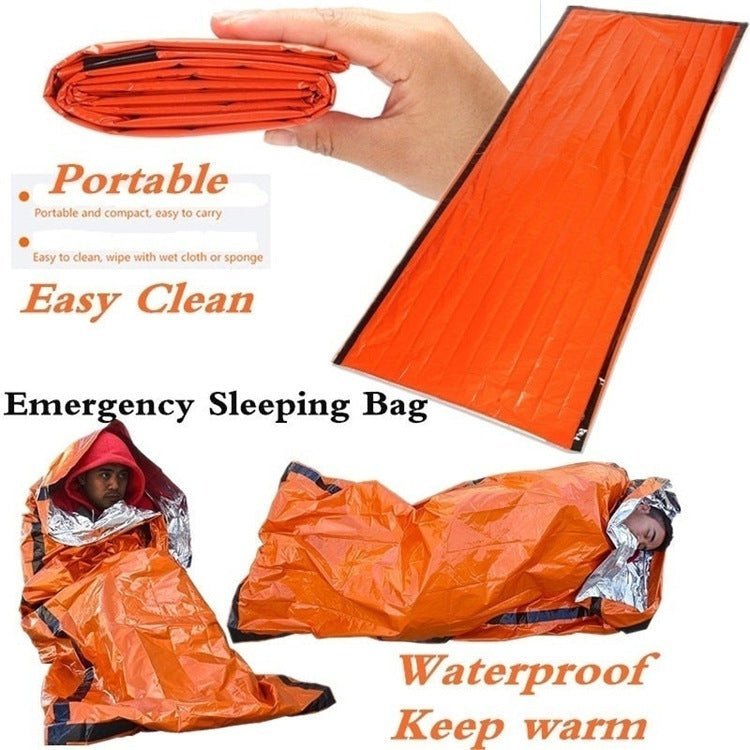 Outdoor Emergency Survival Sleeping Bag Portable Waterproof Reusable Blanket Camping Hiking Survival Rescue Thermal Blanket - Zambeel