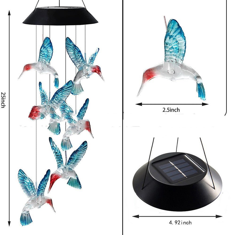 Outdoor Patio Solar Hummingbird Models Garden Decorative Lights - Zambeel