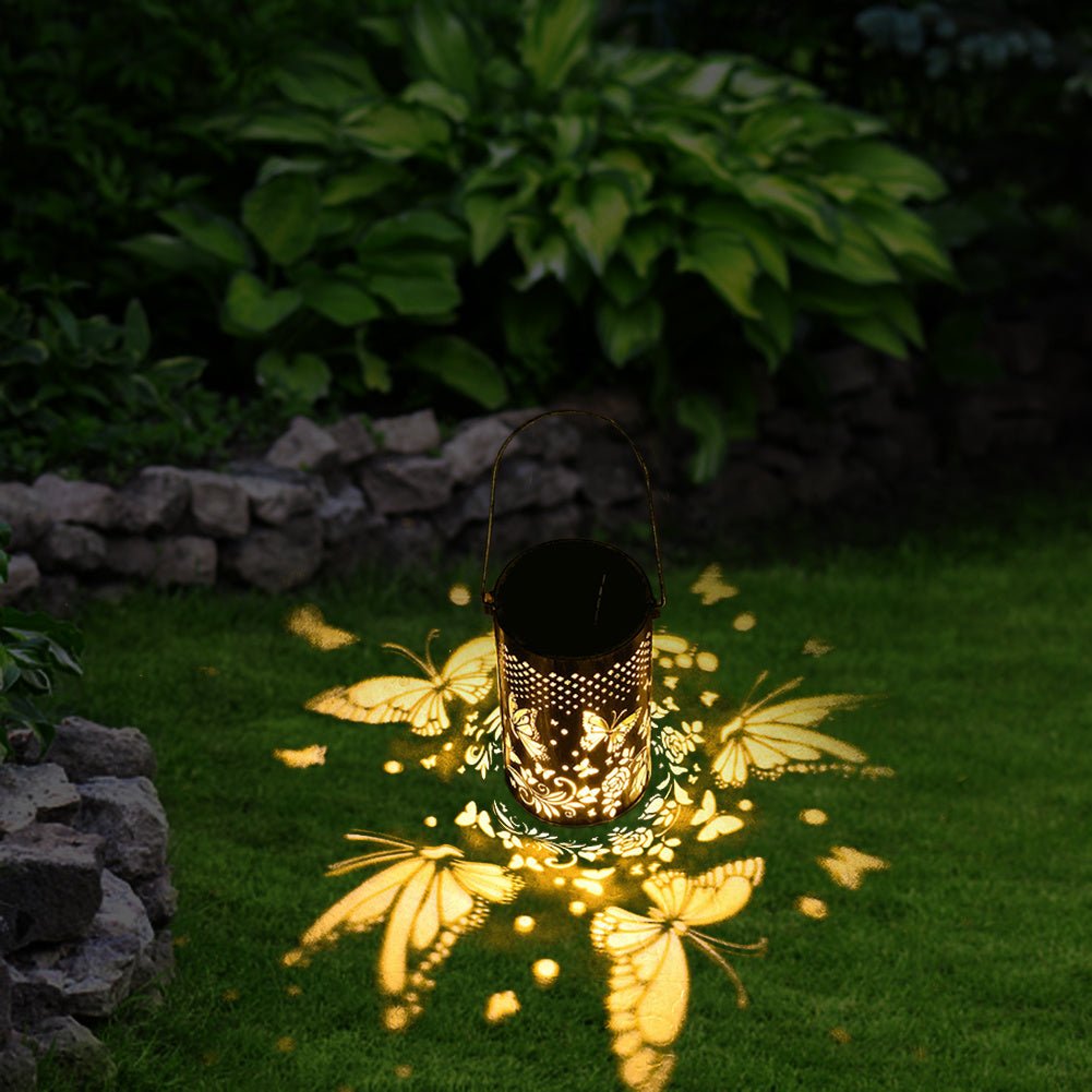 Outdoor Pluggable Or Hanging Iron Solar Butterfly Projector Lamp - Zambeel