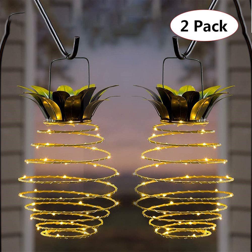 Outdoor Solar Light Waterproof Pineapple Shape Garden Solar Lamp String Chain Hanging Decoration - Zambeel