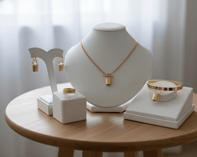 Padlock Charm Jewelry Set - Zambeel