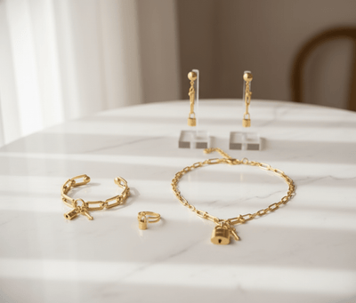 Padlock & Key Chain Jewelry Set - Zambeel