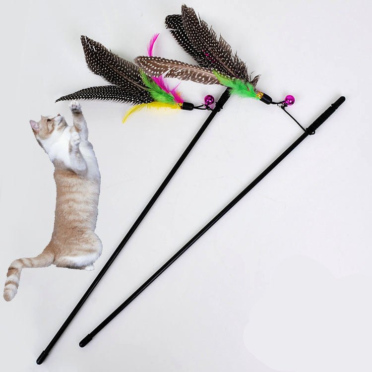 Pearl Bird Funny Cat Stick Feather Pet Toy Bell Funny Cat Stick - Zambeel