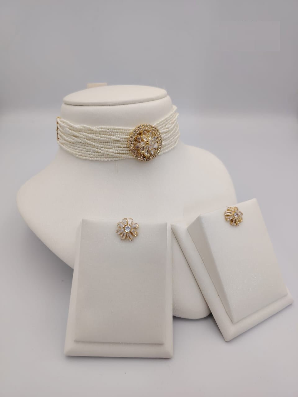 Pearl Choker Necklace Sets - Zambeel