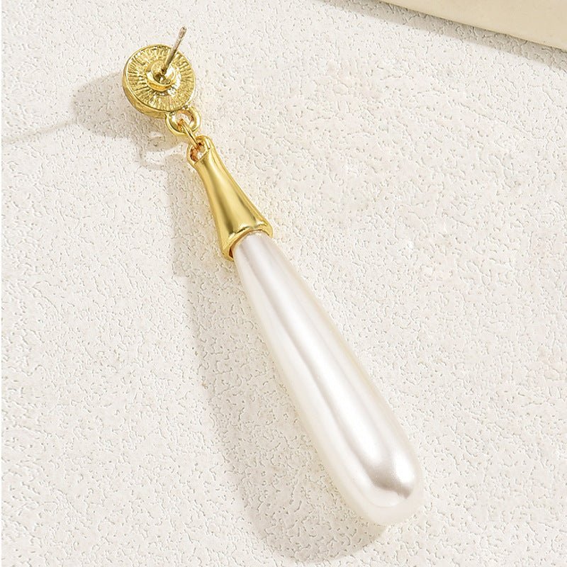 Pearl Earrings Drop - shaped Long Earrings Niche - Zambeel