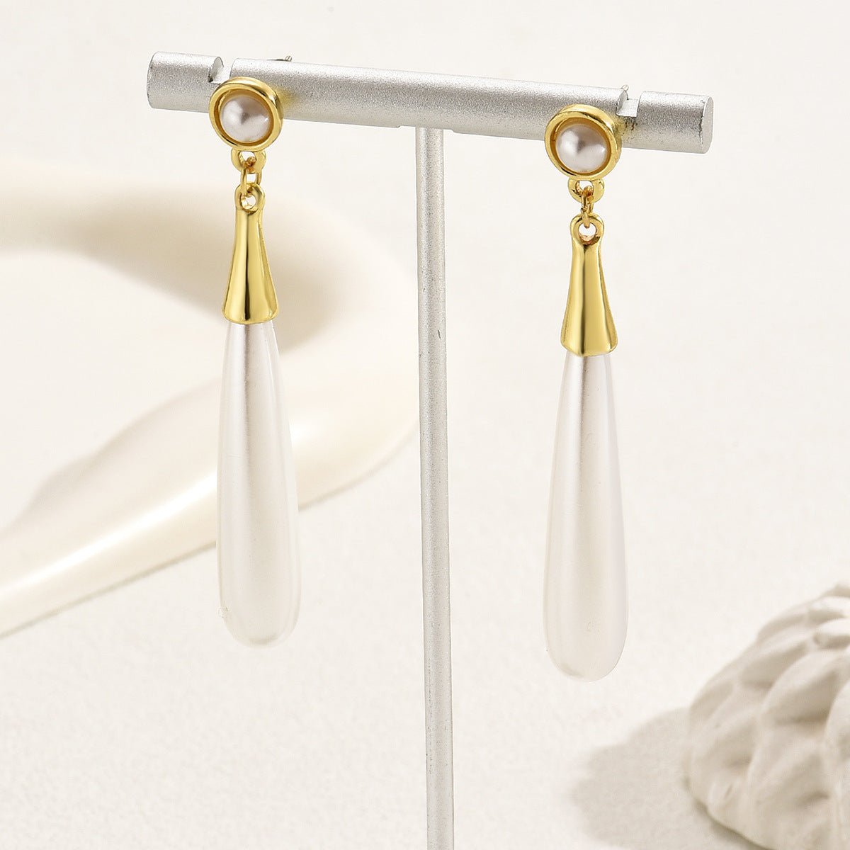 Pearl Earrings Drop - shaped Long Earrings Niche - Zambeel