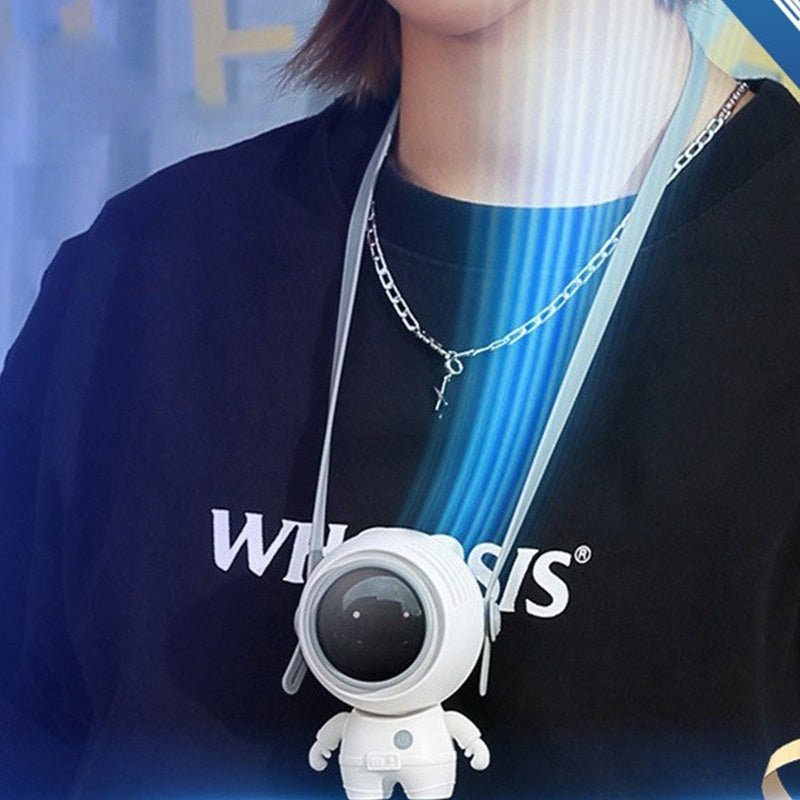 Personal Neck Fans USB Rechargeable Astronaut Small Fan Handheld Hanging Neck Creative Bladeless Mini Fan Easy To Use - Zambeel