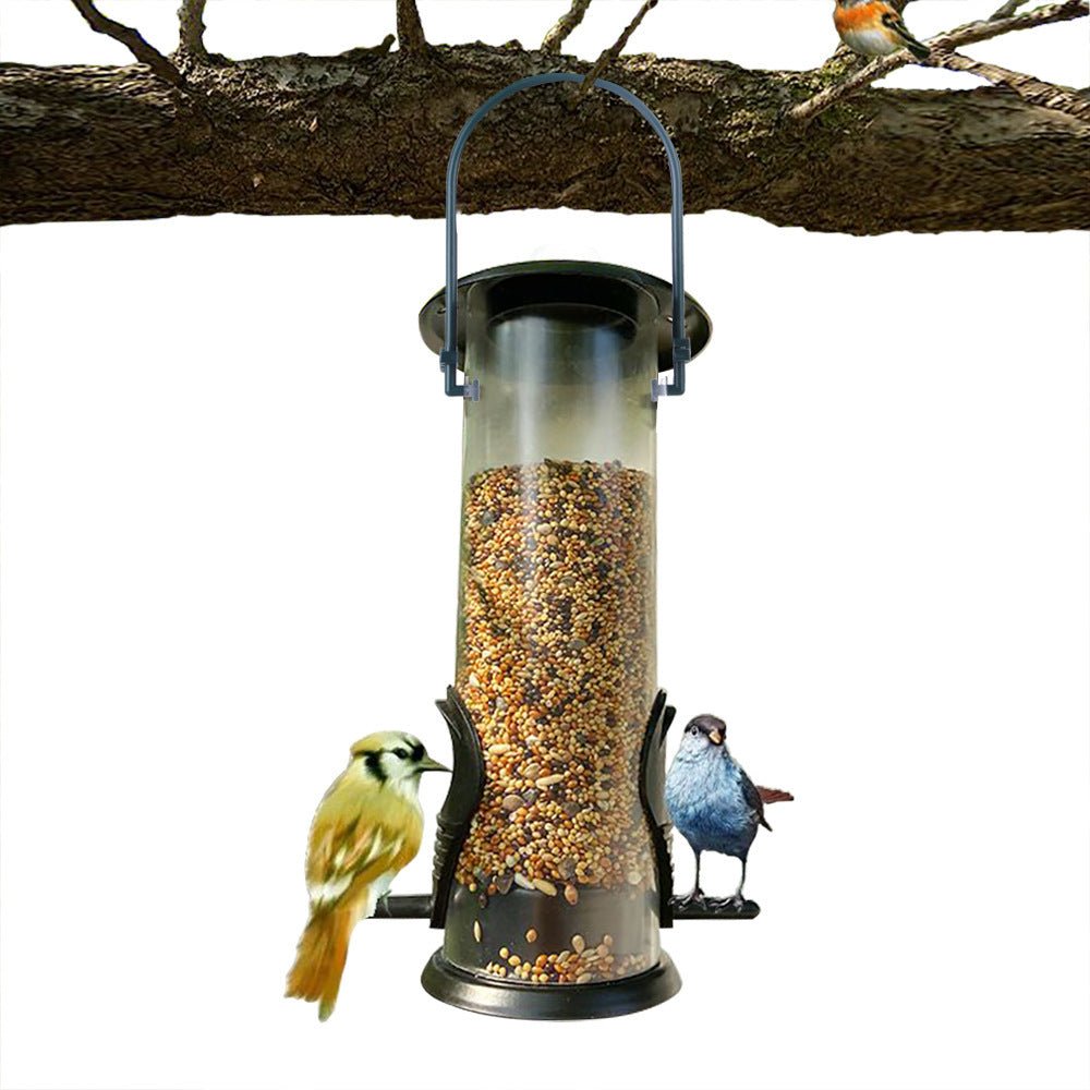 Pet Bird Feeder Feed Station Hanging Garden Plastic Birds Food Dispenser Feeders Outdoor Tree Garden Decoration - Zambeel