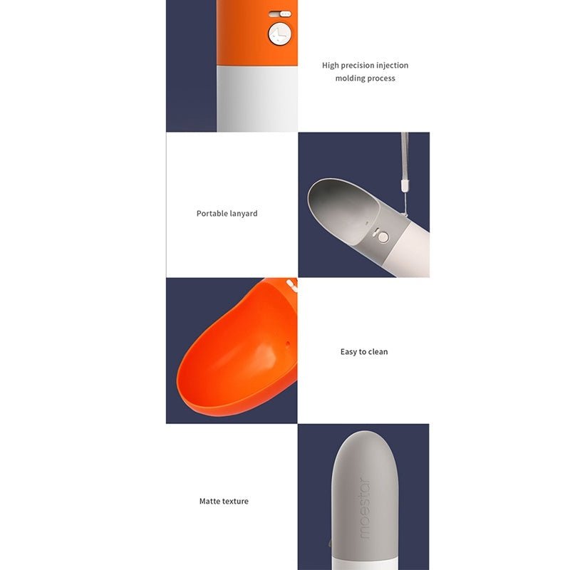 Pet Drinking Cup Pet Water Bottle Convenient Easy To Use Splash - Proof Splash - Proof One - Key Lock ABS Standard - Zambeel