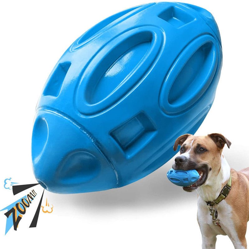 Pet Supplies Dog Toys Rubber Sounding Rugby Wear - Resistant Bite - Resistant Sounding Dog Ball - Zambeel