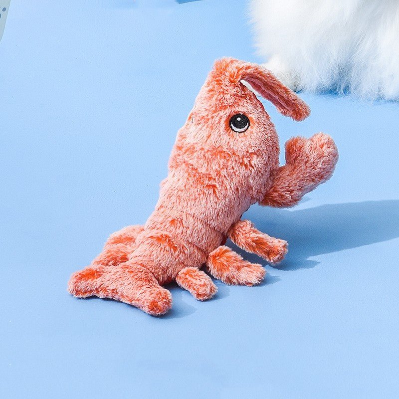 Pet Toys Electric Jumping Shrimp USB Charging Simulation Lobster Funny Cat Plush Pets Toy - Zambeel