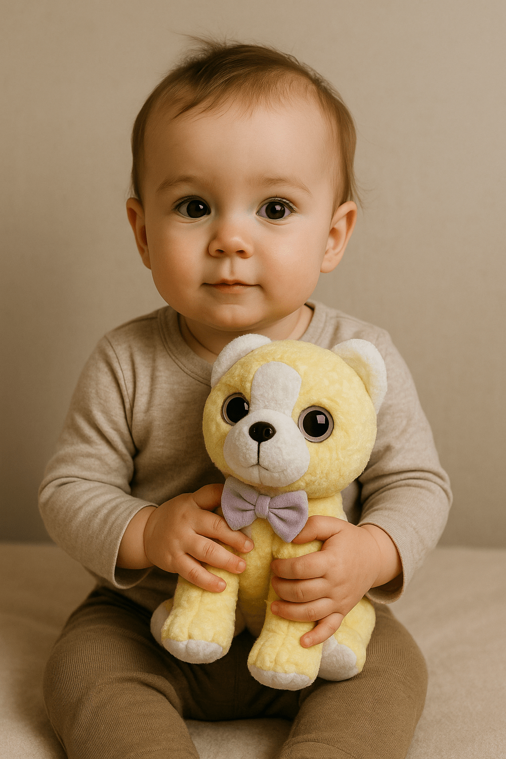 Plush Puppy Soft Toy with Bow - Zambeel