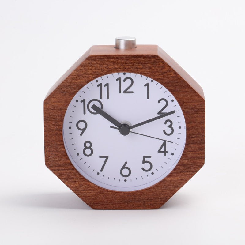 Polygon Beech Materia Clock Luminous Alarm Clock Student Antair Nightstand Hexagonal - Zambeel