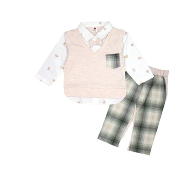 Poplin Waistcoat With Checked Bottom - Zambeel