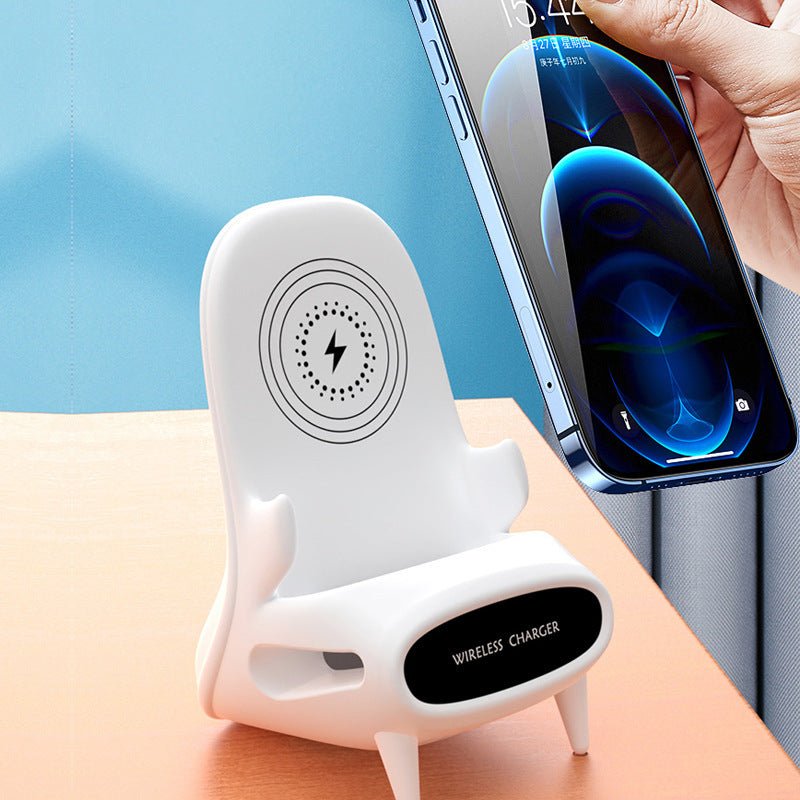 Portable Mini Chair Wireless Charger Desk Mobile Phone Holder Wireless Charger 10W Fast Charge Special Gift - Zambeel