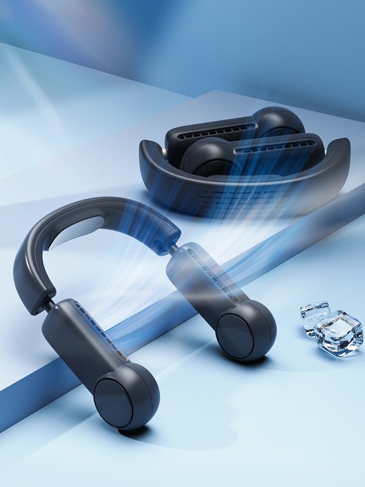 Portable Mini Neck Fan Portable Bladeless Fan USB Rechargeable Leafless Hanging Fans Air Cooler Cooling Wearable Neckband Fans - Zambeel