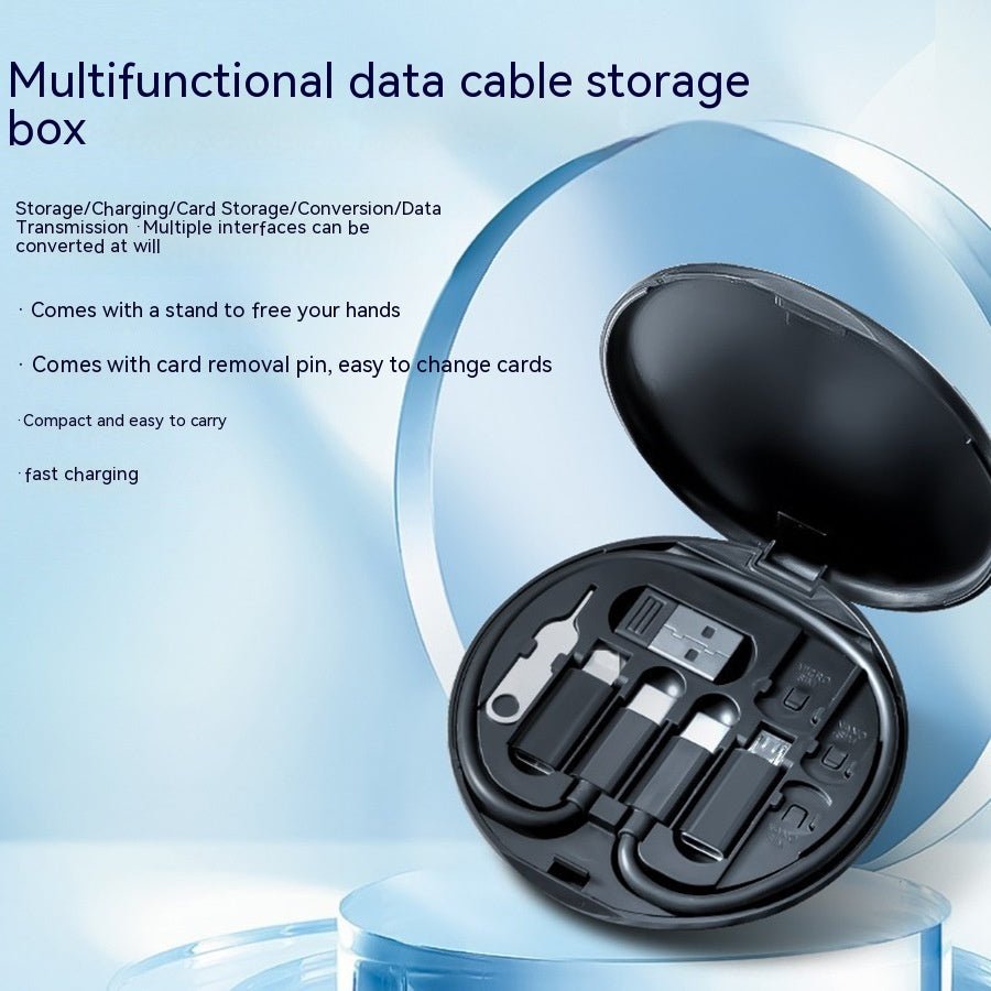 Portable Multifunction Data Cable Digital Storage Box Data Cable 60W Fast Charging Cable Five - in - one - Zambeel