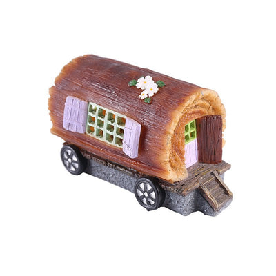 Premium Outdoors Decor Wooden House Solar Lights Garden Deco - Zambeel