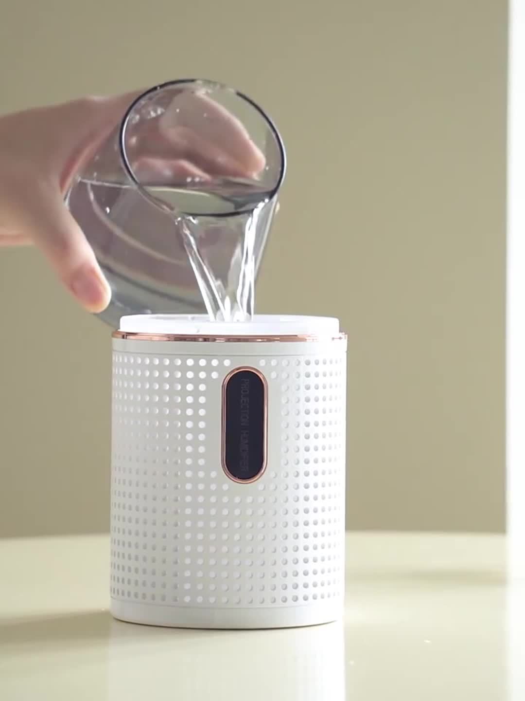 Projection Humidifier Household Bedroom Large Capacity Atmosphere Light Aromatherapy Machine Spray Humidifier - Zambeel