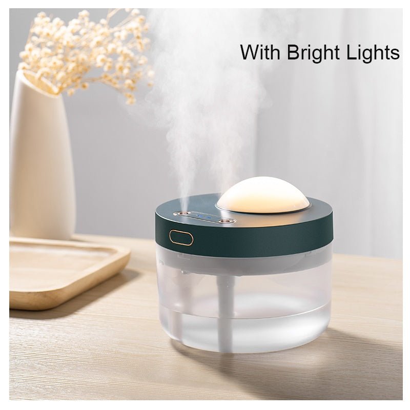 Projection Humidifier Portable Rechargeable Rotating Projection Night Light Bedroom Moisturizing Double Spray Double Fog - Zambeel