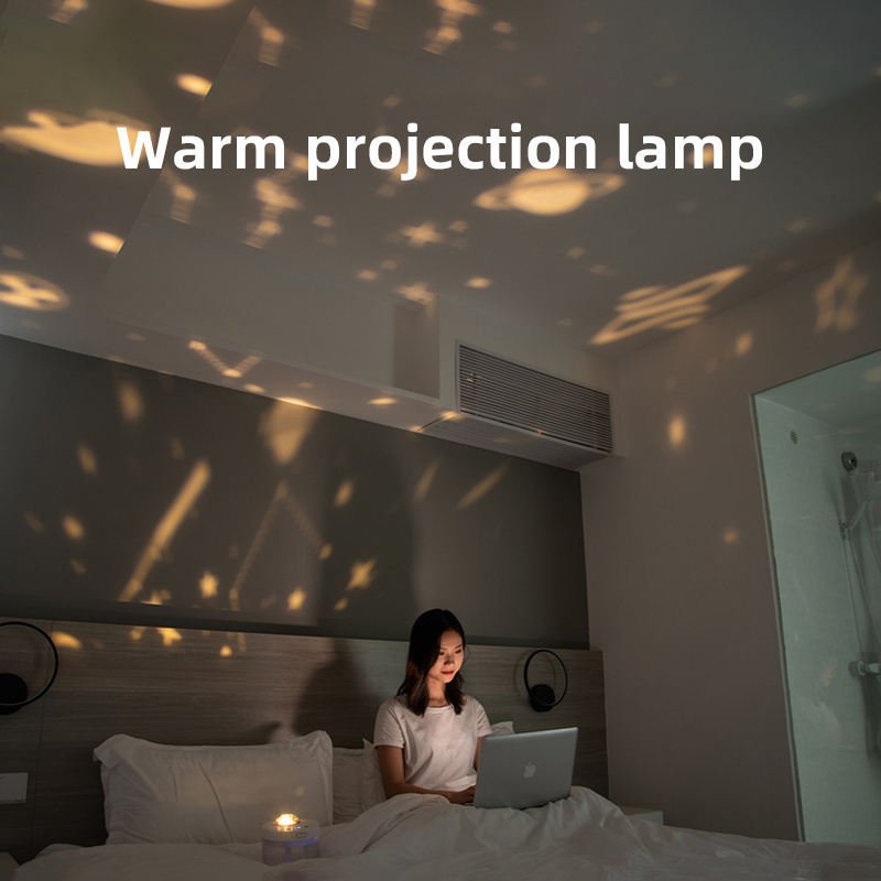 Projection Humidifier Portable Rechargeable Rotating Projection Night Light Bedroom Moisturizing Double Spray Double Fog - Zambeel