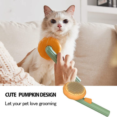 Pumpkin Comb Type Cat And Dog Needle Comb, Dog Brush For Pet Grooming And Hair Remover Supply Puppy Rabbit, Cat Brush Grooming Pet Pumpkin Brush - Zambeel