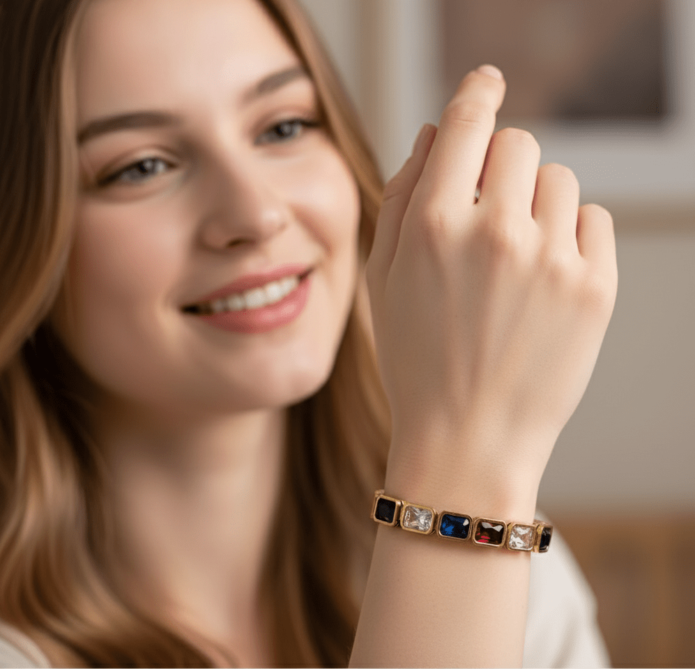 Rainbow Gem Luxe Bangle - Zambeel