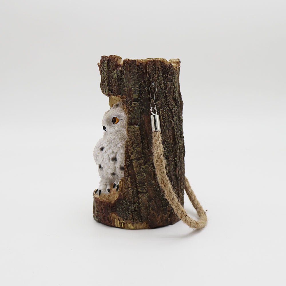 Resin Solar Stump Owl Lawn Night Light - Zambeel