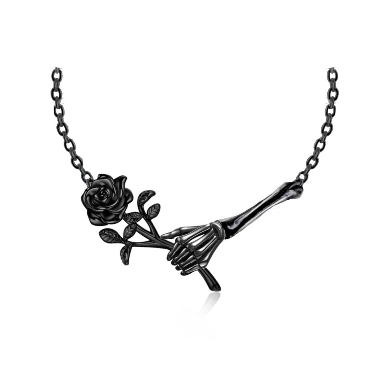 Retro Fashion S925 Hand Rose Pendant Necklace - Zambeel