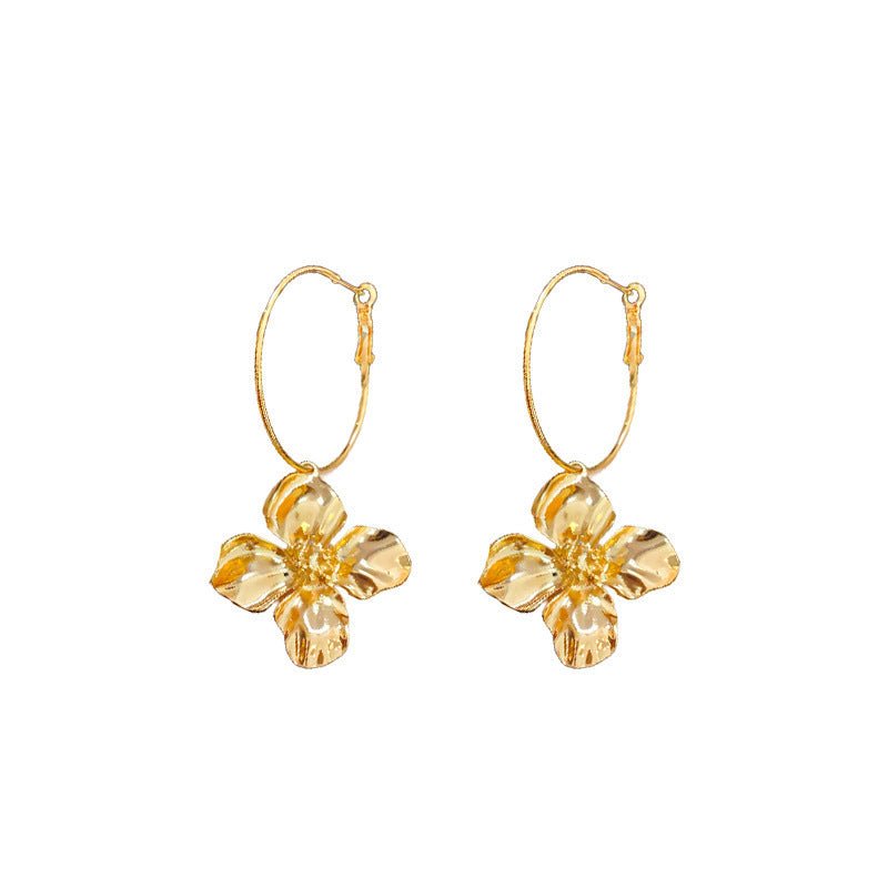 Retro Flower Earrings Women's Exaggerated Long - Zambeel