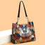 Retro Geometric Pattern Color - matching Shoulder Bag Fashion Large Capacity Stitching Handbag For Women Totes - Zambeel