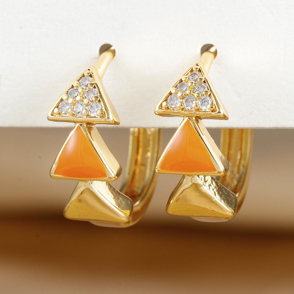 RETRO Geometric Triangle Simple Female Earrings - Zambeel