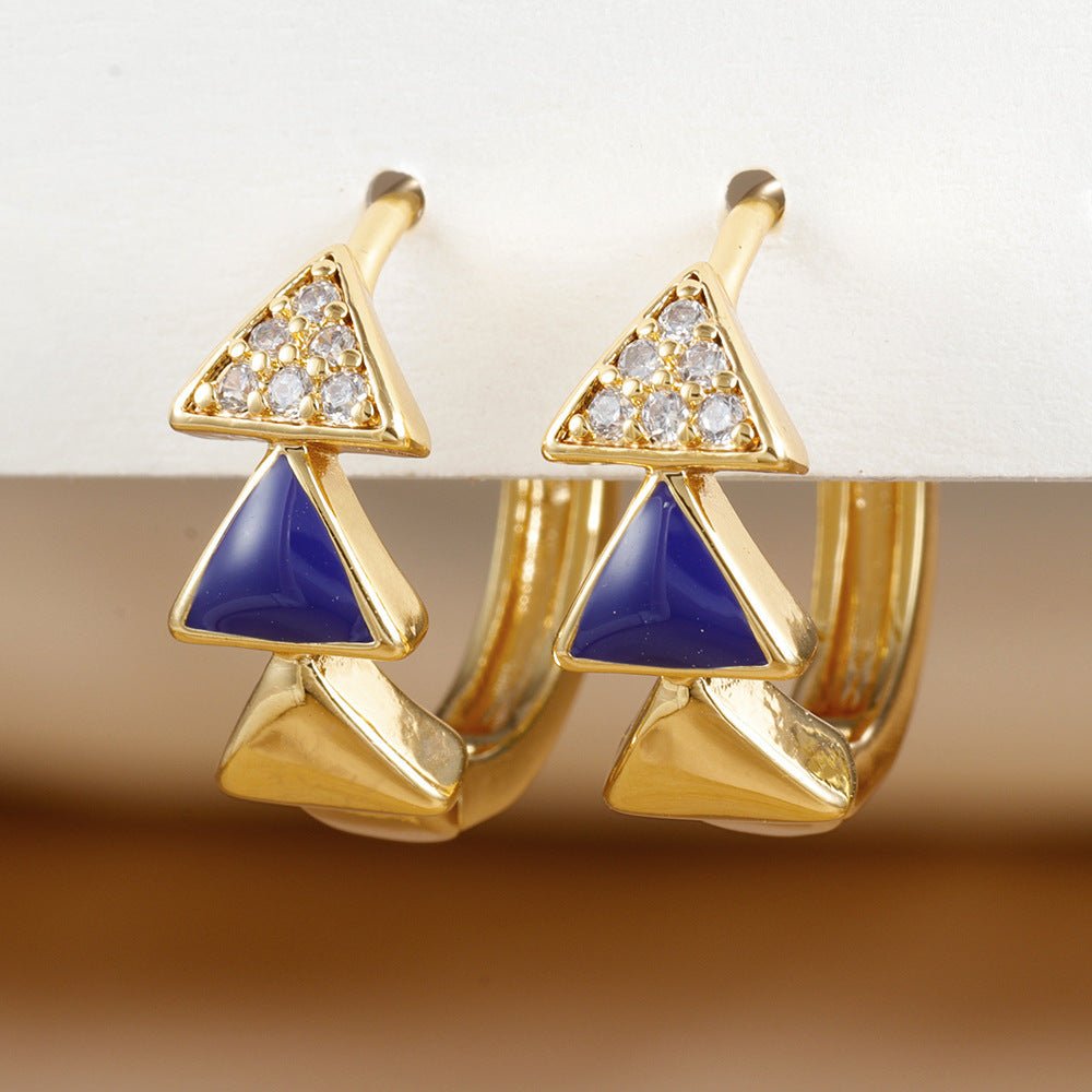 RETRO Geometric Triangle Simple Female Earrings - Zambeel
