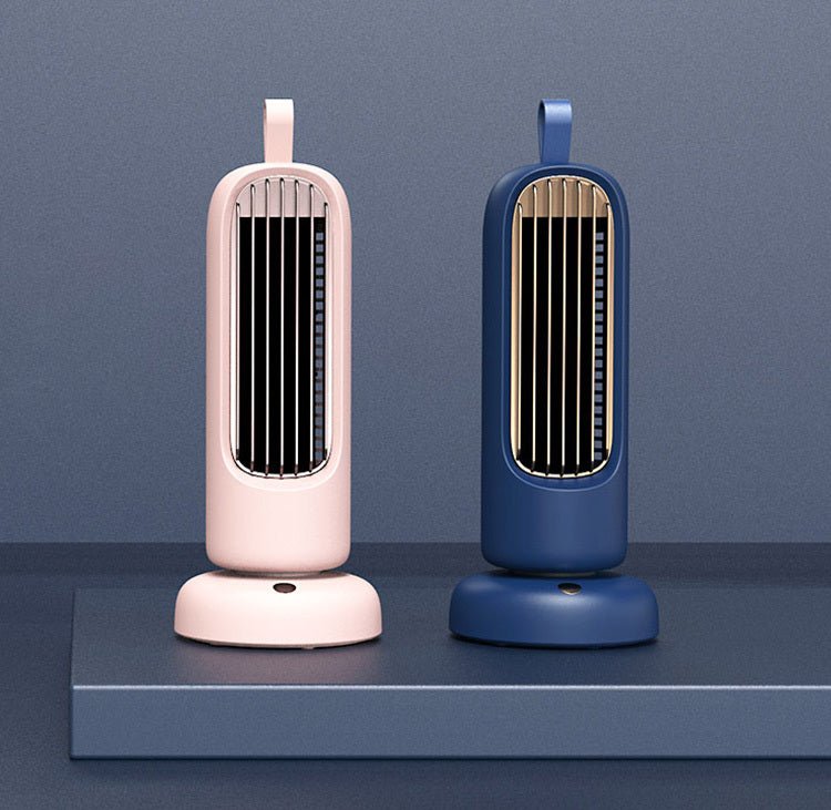 Retro Tower Fan Usb Charging Mini Fan Home Desktop Office Fan Dormitory Indoor Silent Shaking Head Fan - Zambeel