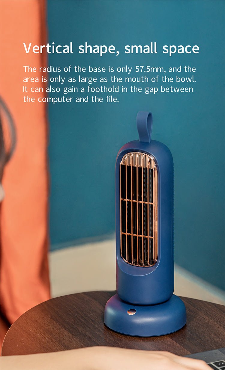 Retro Tower Fan Usb Charging Mini Fan Home Desktop Office Fan Dormitory Indoor Silent Shaking Head Fan - Zambeel