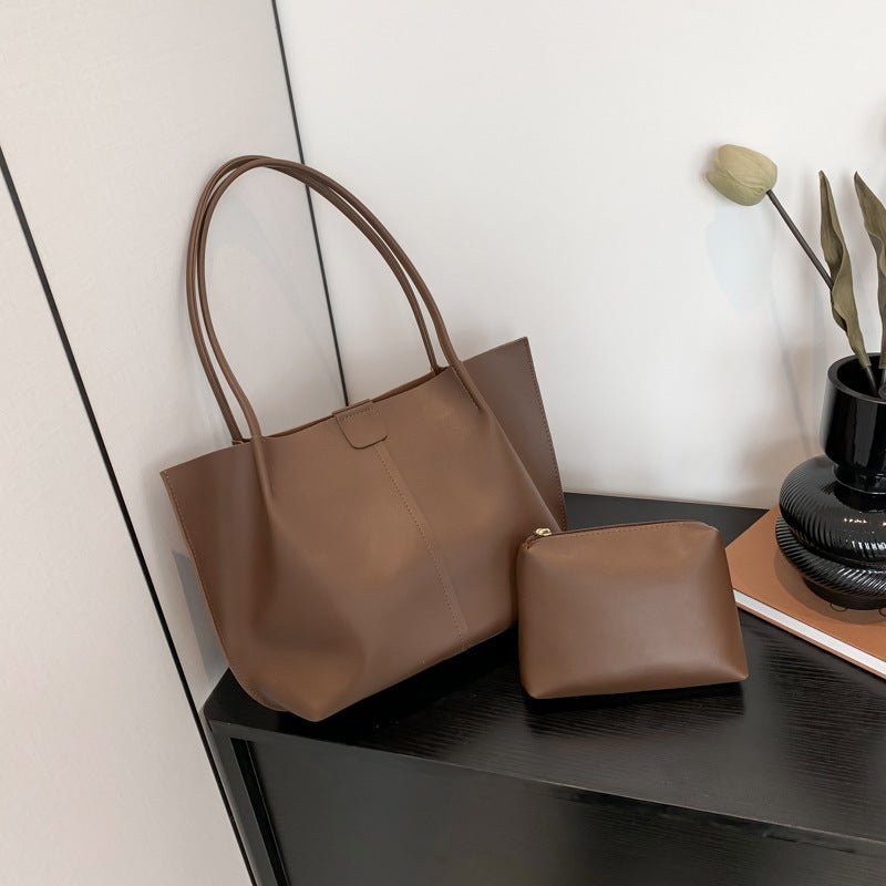 Retro Two - piece Set Simple Casual Large Capacity - Zambeel